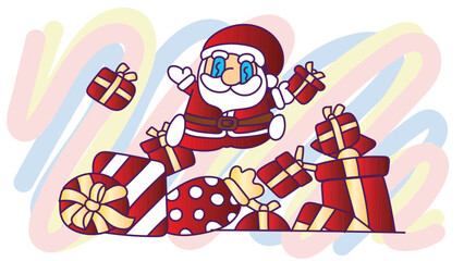 doodle pop art christmas background vector design