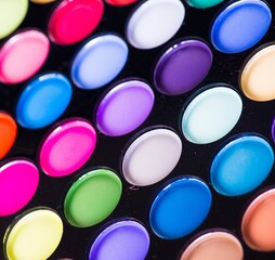 Set of colourful shadow for make-up isolated on white