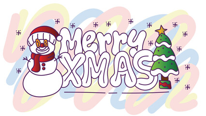 doodle pop art christmas background vector design