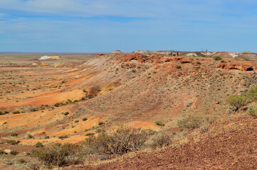A beautiful desert landscape at Kanku Breakaways Conservation Park near Coober Pedy in South Australia. 