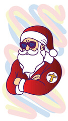 doodle pop art christmas background vector design