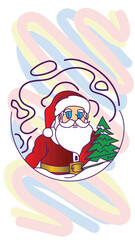 doodle pop art christmas background vector design
