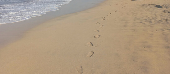 footprints on the sand