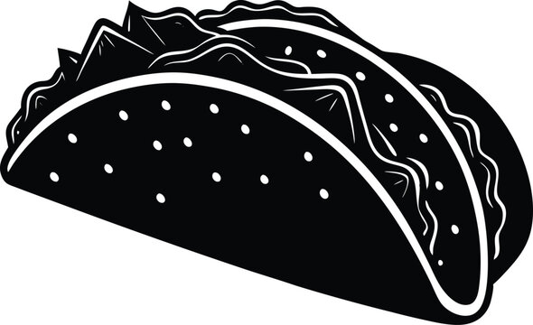 recommend clip art: Tacos food silhouette illustration black and white