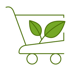 Eco Shopping Editable Line Icons. Green Technology, Net Zero, Carbon Neutral and Environmental Sustainability Concept in Minimal Style. Thin Outline Icons Collection