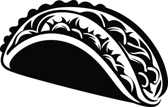 recommend clip art: Tacos food silhouette illustration black and white