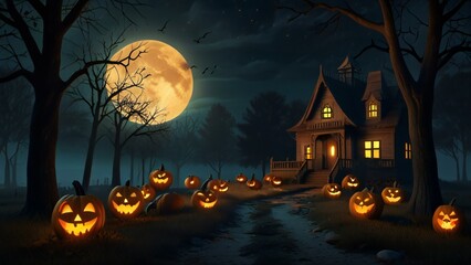 halloween background with pumpkin