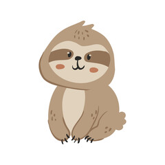 Obraz premium Kawaii and Cute Sloth Illustration
