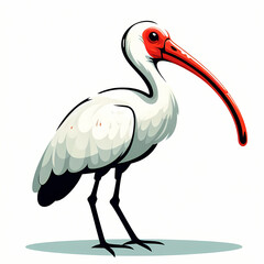 Obraz premium Red-Billed Ibis Bird on a White Background