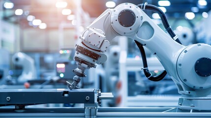 Industrial smart factory showcasing the latest in automation technology and robotics for efficient manufacturing