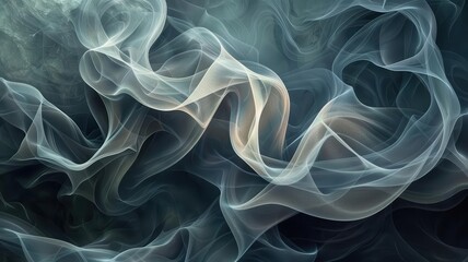 Fototapeta premium Elegant smoke trails in abstract patterns, organic and mysterious, digital art