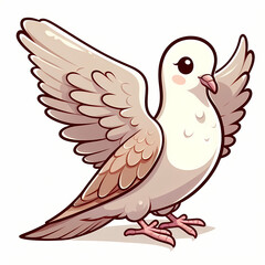 Obraz premium vector illustration of a Mourning Dove bird against white background
