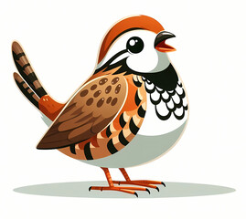 Fototapeta premium Cute Partridge Bird Vector Art