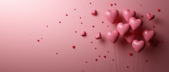 Love and Affection: A Cascade of Romantic Hearts