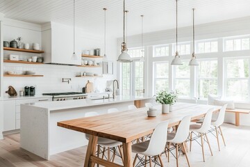 Bright Minimalist Kitchen A bright, minimalist kitchen with white ceilings