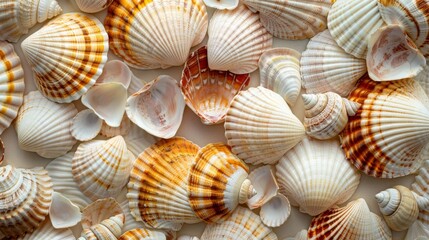 Seashell background. Texture of the shells. 