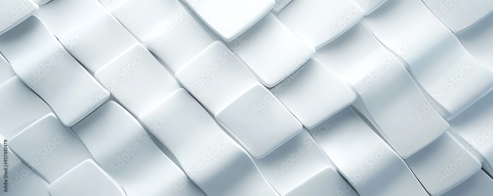 Poster a seamless pattern of textured white tiles creating an elegant and modern design, perfect for backgr