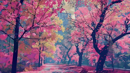 Fototapeta premium Spring Bliss in the City Park