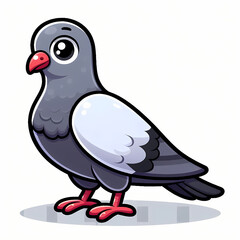 vector illustration of a Pigeon bird against white background