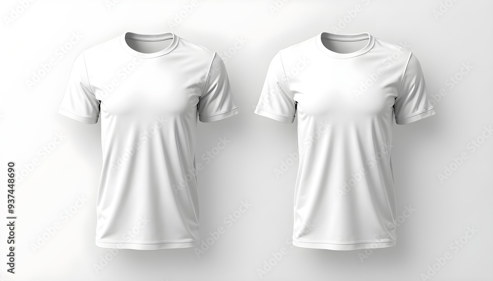 Canvas Prints Two white tshirts tshirts front and back mockup 7