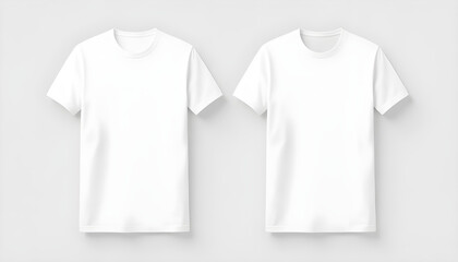 Two white tshirts tshirts front and back mockup 14