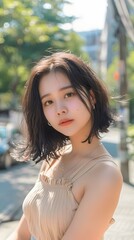 Portrait of Asian Female in a Tank Top