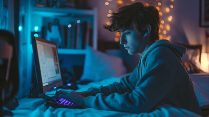 Obraz premium person working on laptop