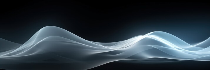 Abstract white waves on black