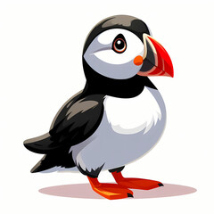 Obraz premium vector illustration of a Puffin bird against white background
