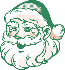 サンタクロース　あしらい　アイコン　飾り　人物　男性　顔　クリスマス　12月　シニア　イラスト素材