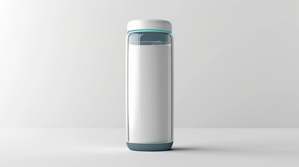 Smart water bottle with blank screen isolated on white background