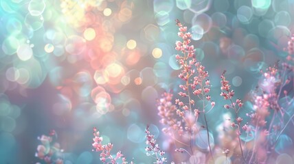 Natural bokeh patterns in soft hues, organic and dreamy, digital art