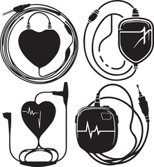 Pacemaker silhouette, Pacemaker icon, Pacemaker vector, 