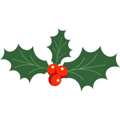 Christmas Holly Berries Illustration