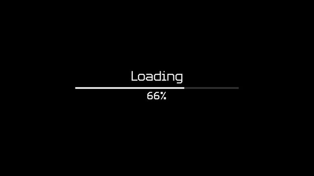 Progress bar indicator from 0 to 100 increasing percentage. Simple animation.