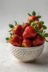 Strawberry Fruit Still Life Avatar Image on White Background