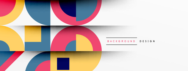 Geometric design abstract background - circles squares