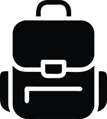 School Bag Solid Icon Vector for Educational Designs