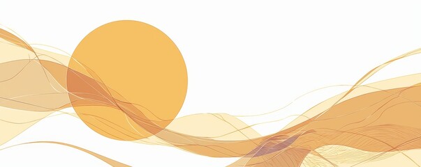Simple Line Drawing of the Sun with Continuous Line in Vector Illustration on White Background