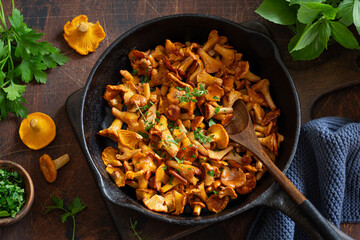 fried chanterelle mushrooms