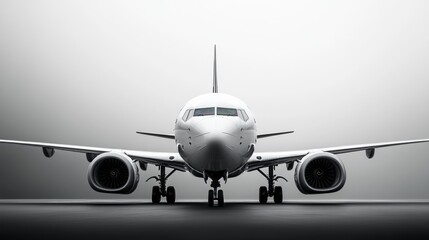 Naklejka premium White Airplane on Runway