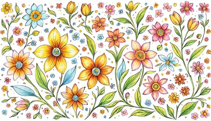 カラフルな植物 花 白い背景画像 Colorful plants flowers white background images