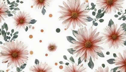 アンティーク調の植物 花 白黒 モノクロ 白い背景画像 Antique style plant flower black and white monochrome white background image