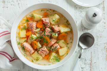 salmon and vegetable soup