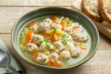 meatball soup with vegetables