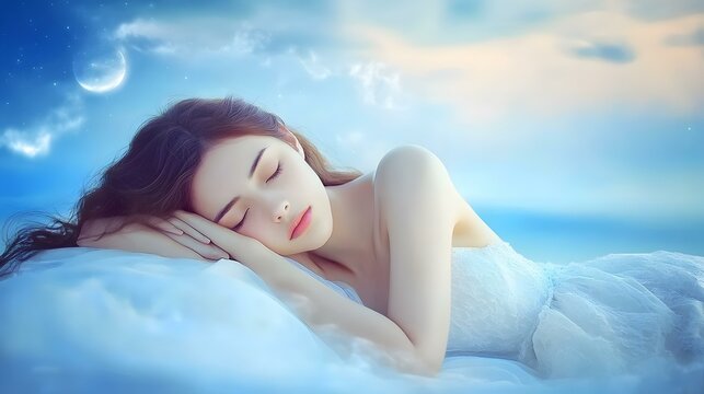Sleeping Beauty with Clouds and Stars