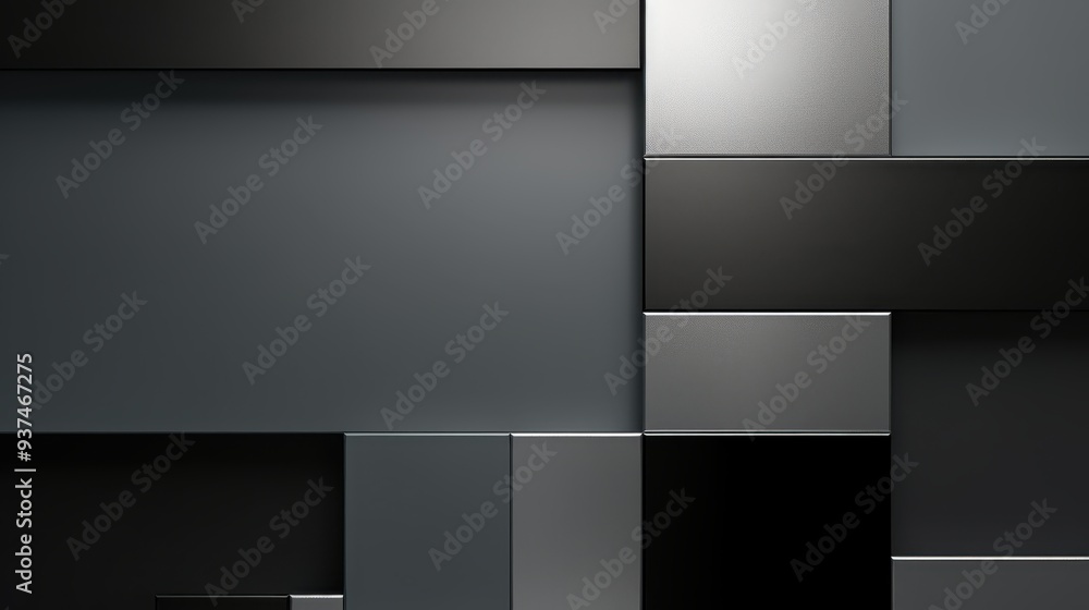 Poster abstract geometric pattern: a minimalist, abstract composition of overlapping squares in shades of g