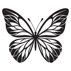 Flying Butterfly Vector Silhouette. Beauty Butterfly Vector icon design