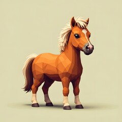 Majestic Geometric Horse in Warm Tones