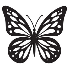 Flying Butterfly Vector Silhouette. Beauty Butterfly Vector icon design
